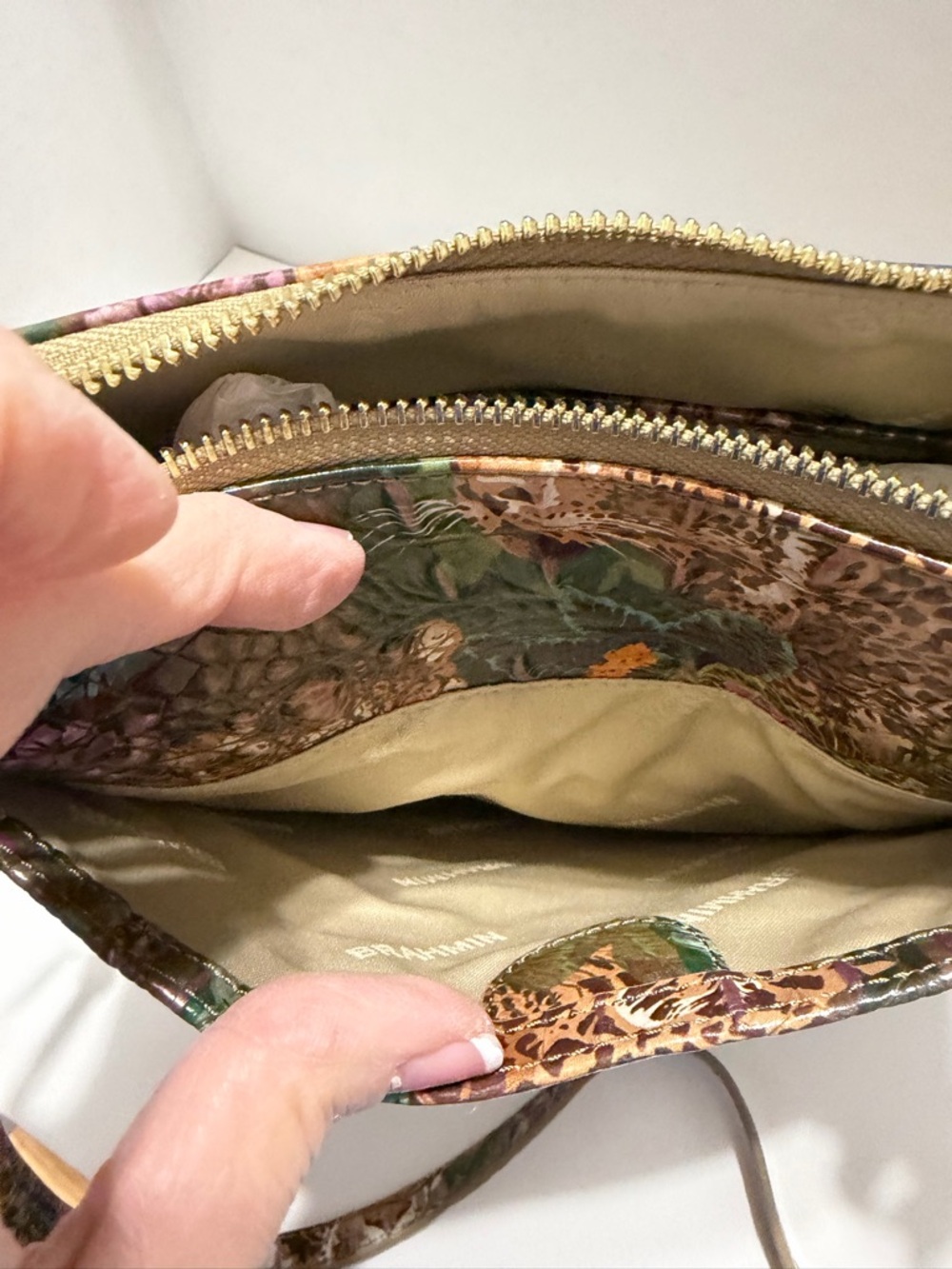 Brahmin Brown Multicolor Floral Leopard Bag - Picture 8 of 13